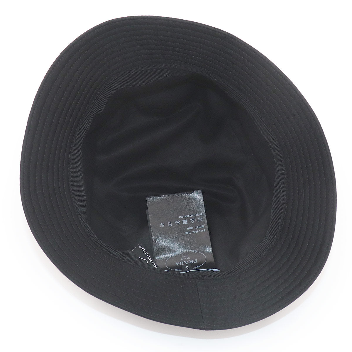 Bucket Hat Polyamide Nylon Black S 1HC137 Triangle Logos