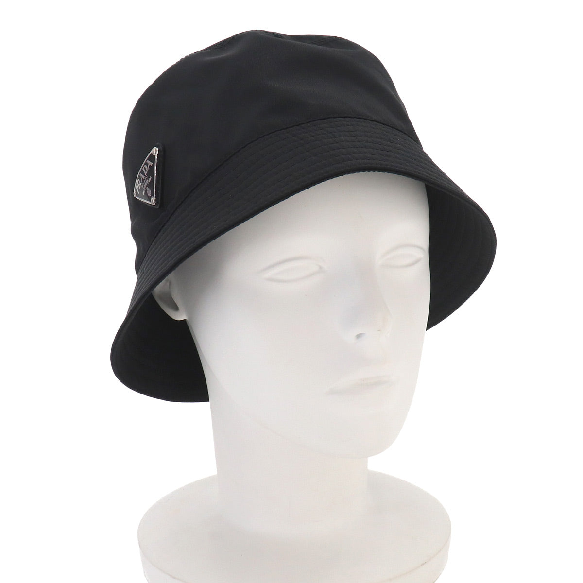 Bucket Hat Polyamide Nylon Black S 1HC137 Triangle Logos