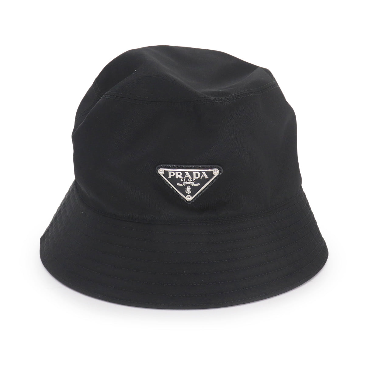 Bucket Hat Polyamide Nylon Black S 1HC137 Triangle Logos