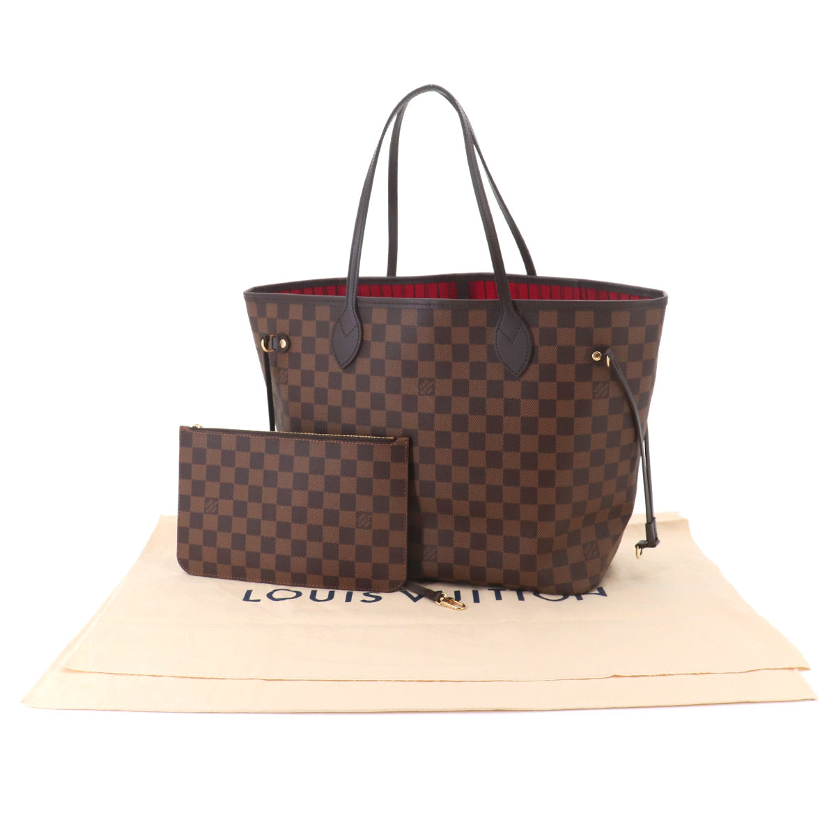 Damier Neverfull MM Tote Bag Ebene Cerise N40599 Purse