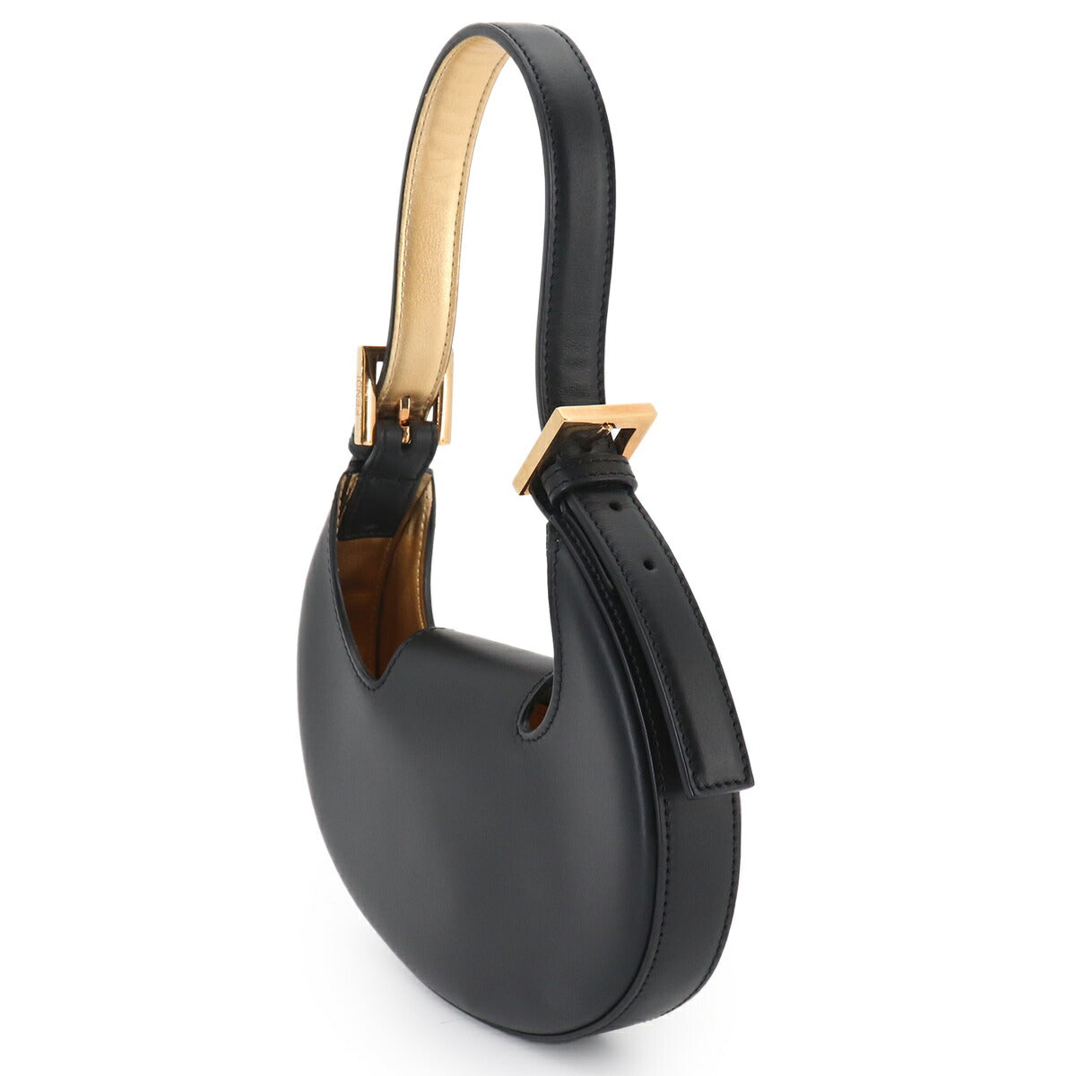Mini Cookie Hand Bag Leather Black 8BS065