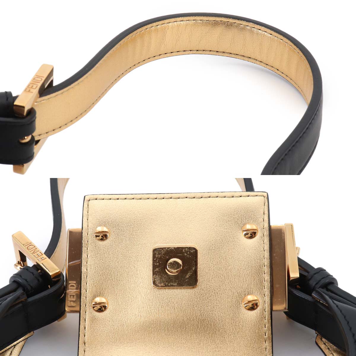 Mini Cookie Hand Bag Leather Black 8BS065