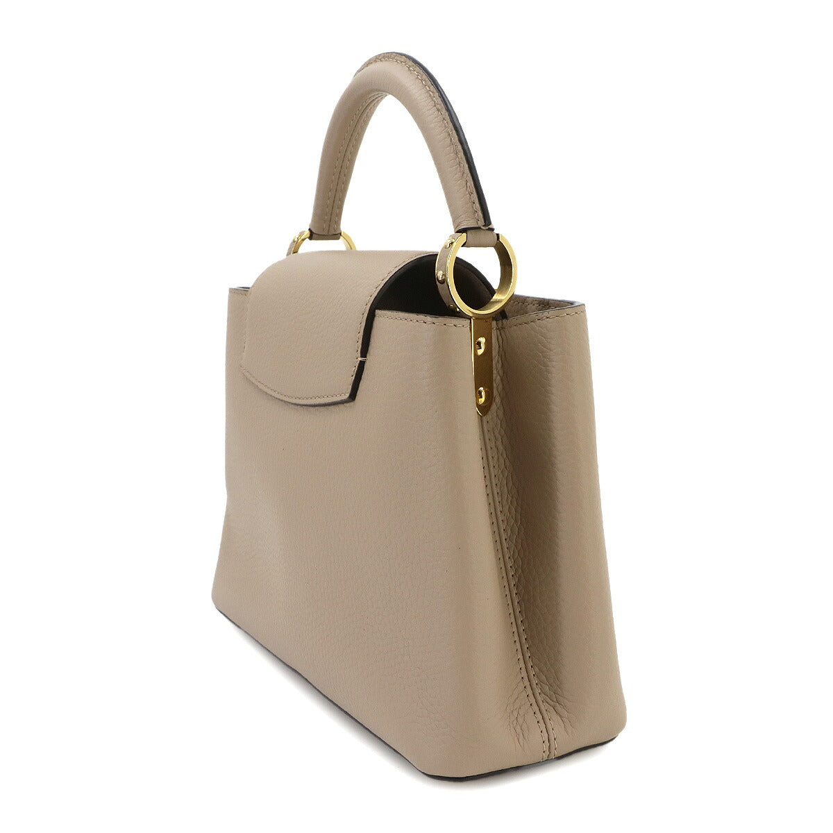 Capucines BB Hand Shoulder Bag Taurillon Leather Galet