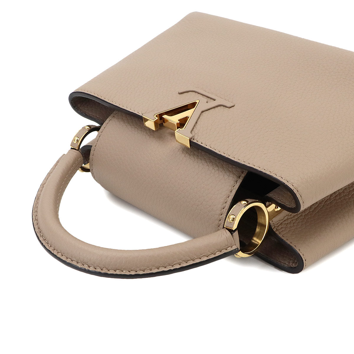 Capucines BB Hand Shoulder Bag Taurillon Leather Galet