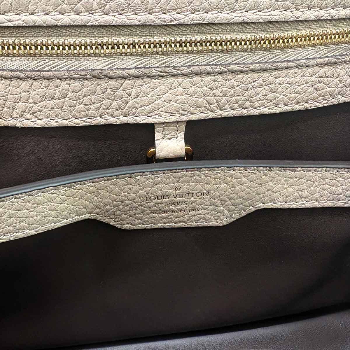 Capucines BB Hand Shoulder Bag Taurillon Leather Galet