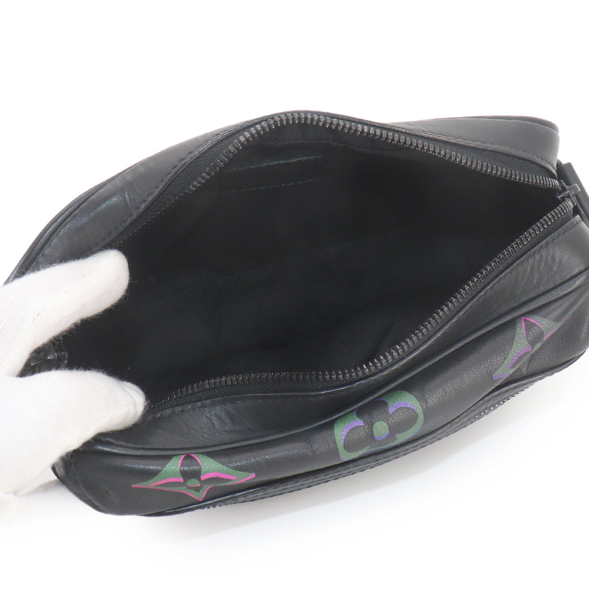 Comet Messenger PM Shoulder Bag Leather Black M22495