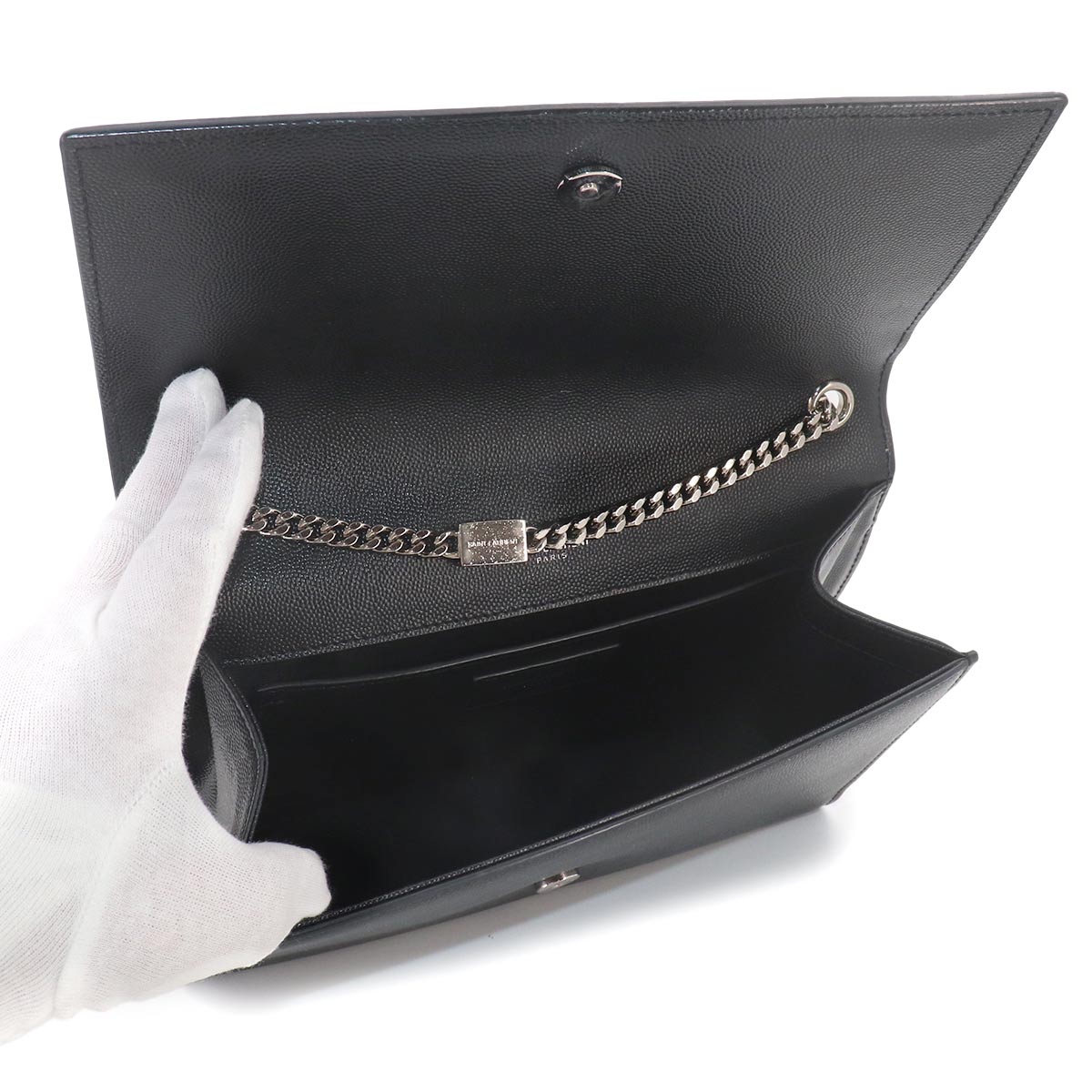 Kate Medium Chain Shoulder Bag Leather Black 364021