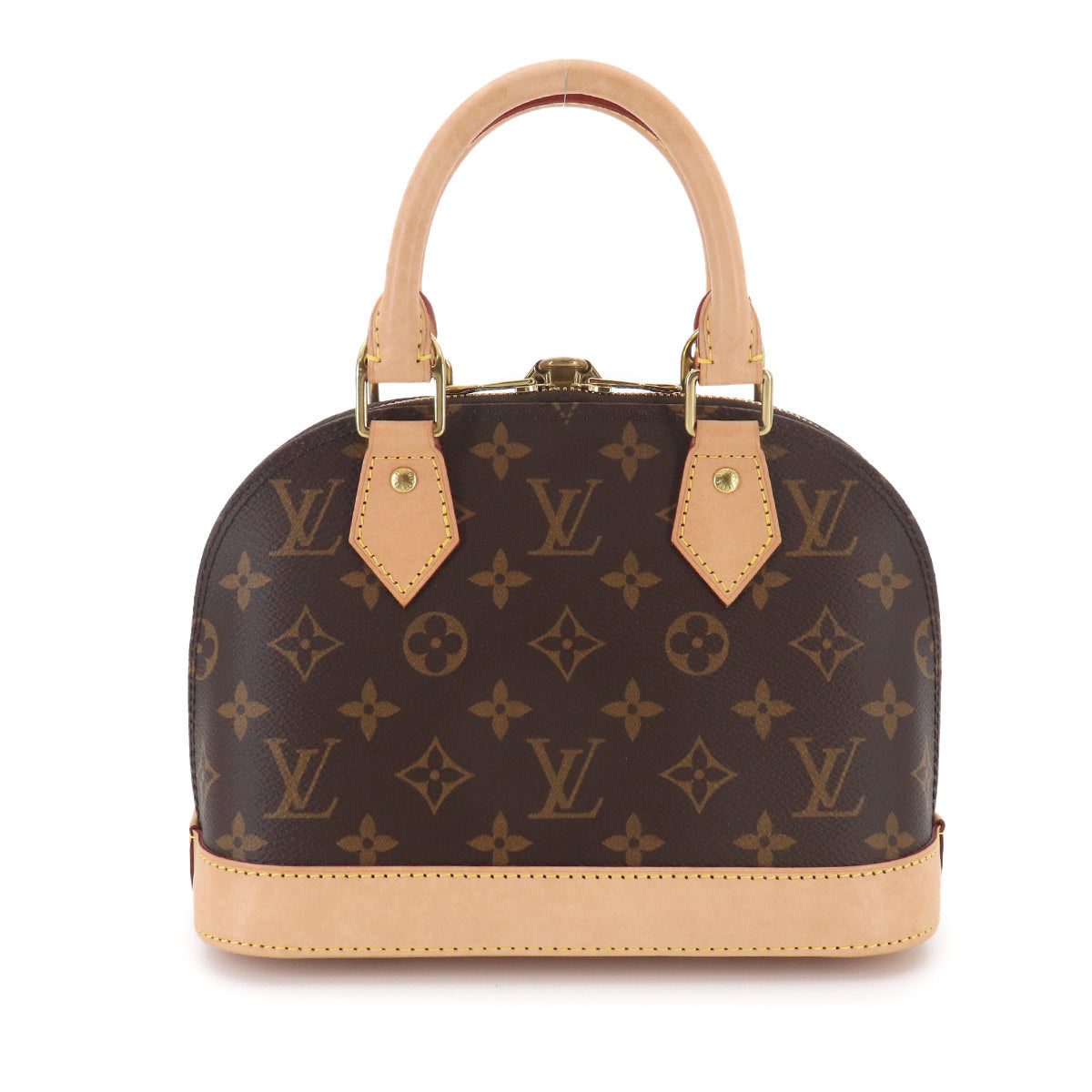Monogram Alma BB Hand Shoulder Bag Leather Brown M53152
