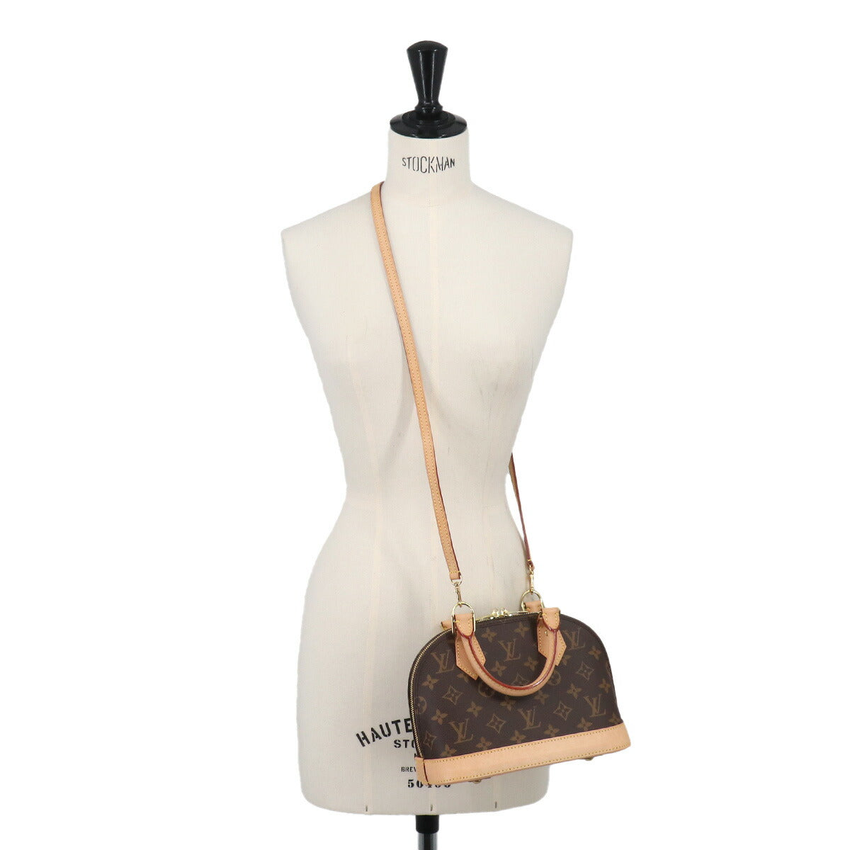Monogram Alma BB Hand Shoulder Bag Leather Brown M53152