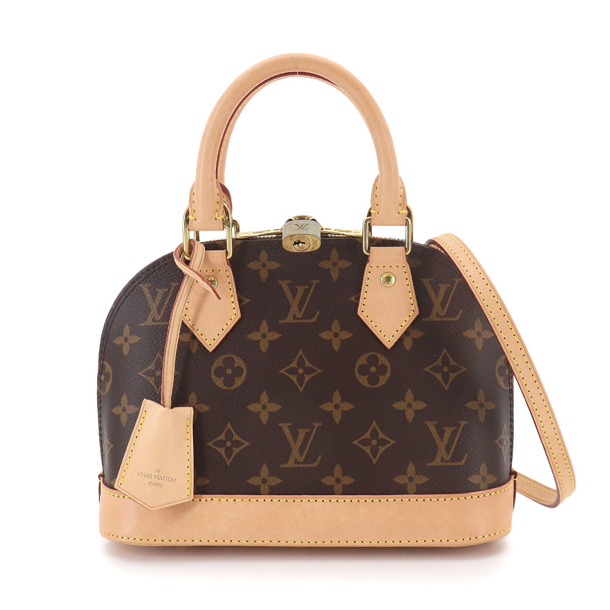 Monogram Alma BB Hand Shoulder Bag Leather Brown M53152