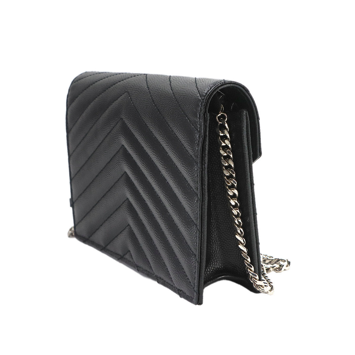 Cassandre Envelope Chain Wallet Leather Black 742920