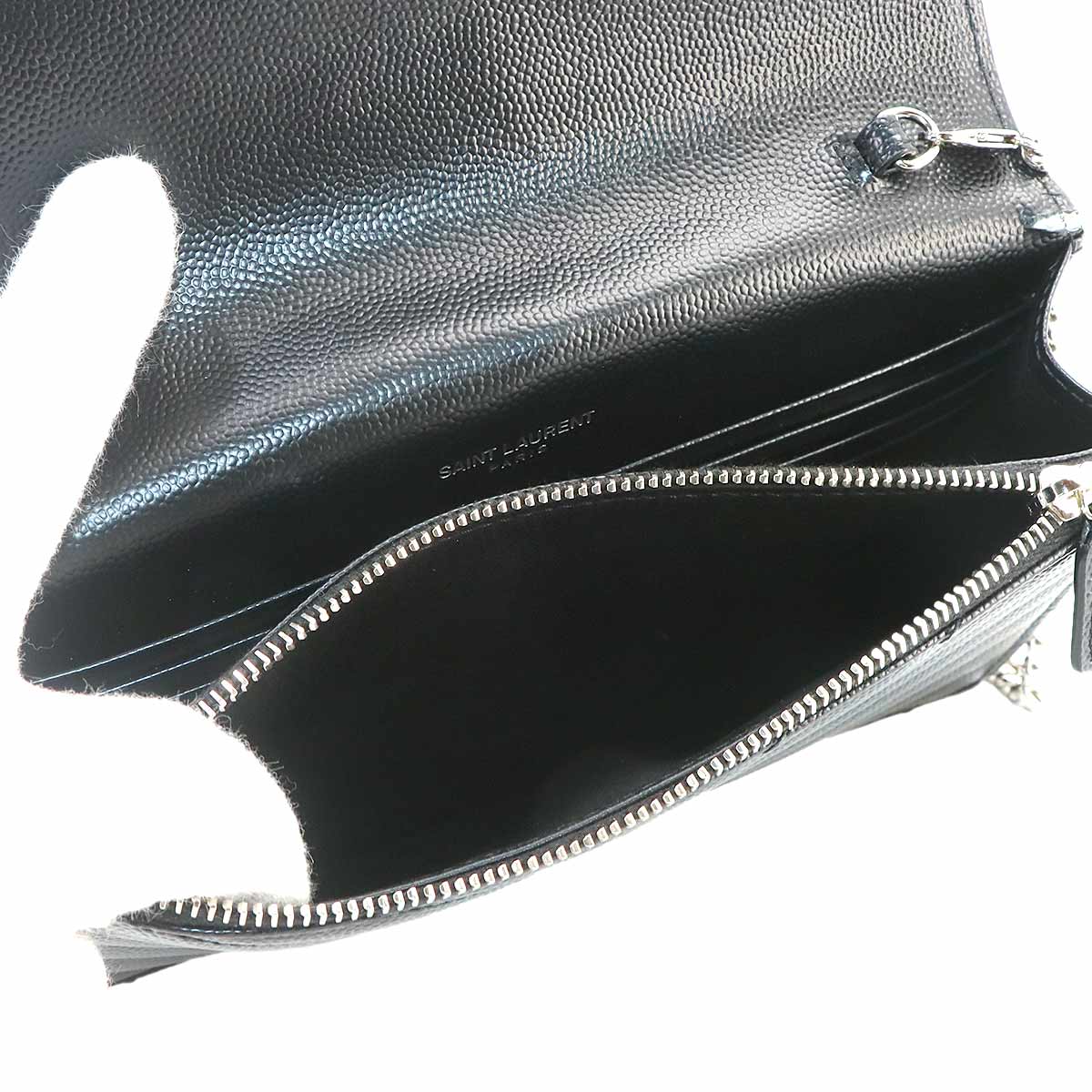 Cassandre Envelope Chain Wallet Leather Black 742920
