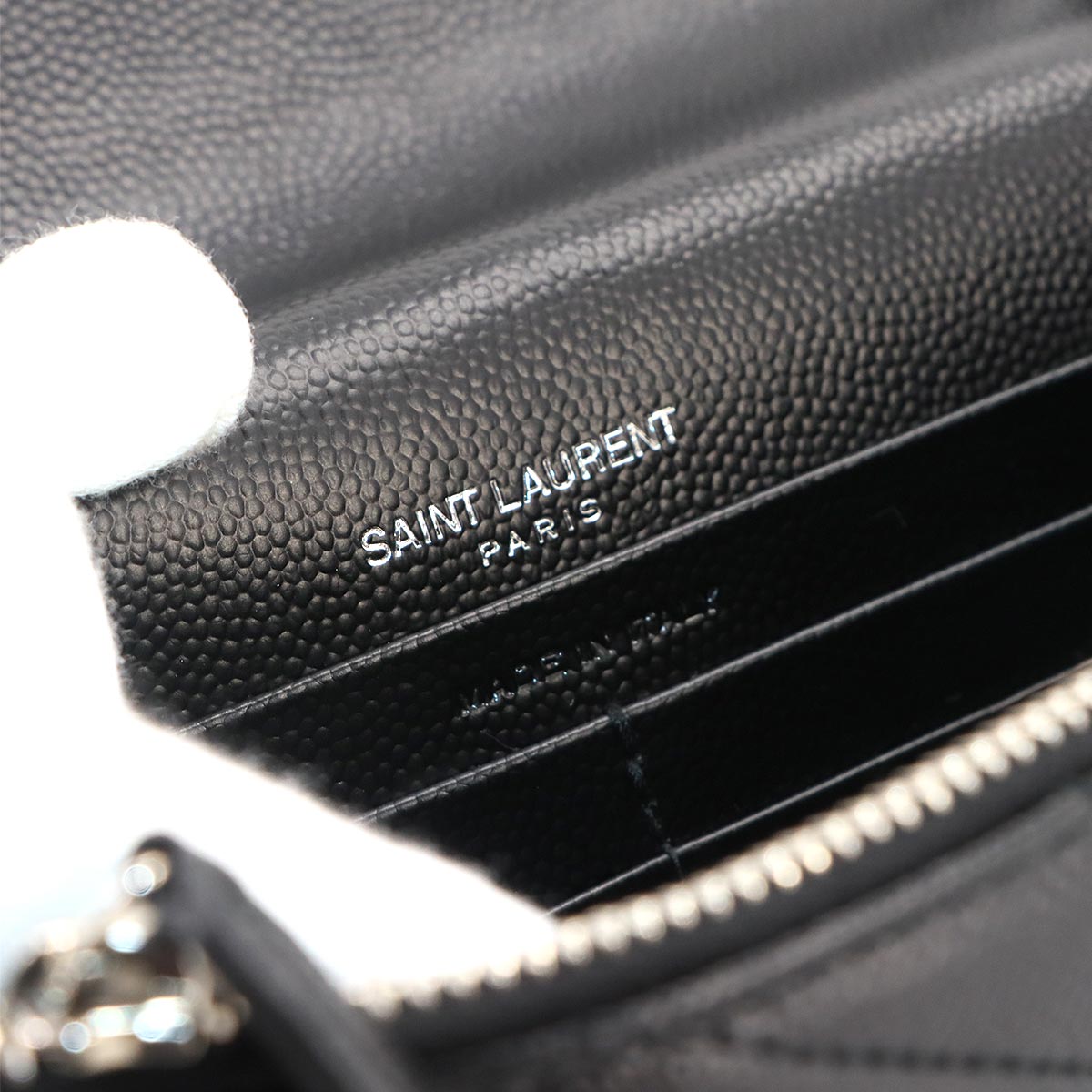 Cassandre Envelope Chain Wallet Leather Black 742920