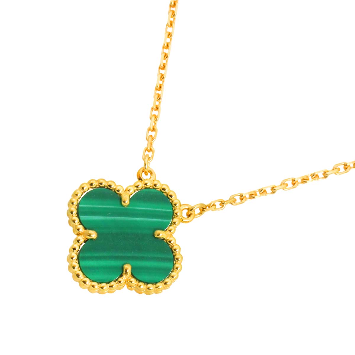 Vintage Alhambra Malachite Necklace 18K YG 750
