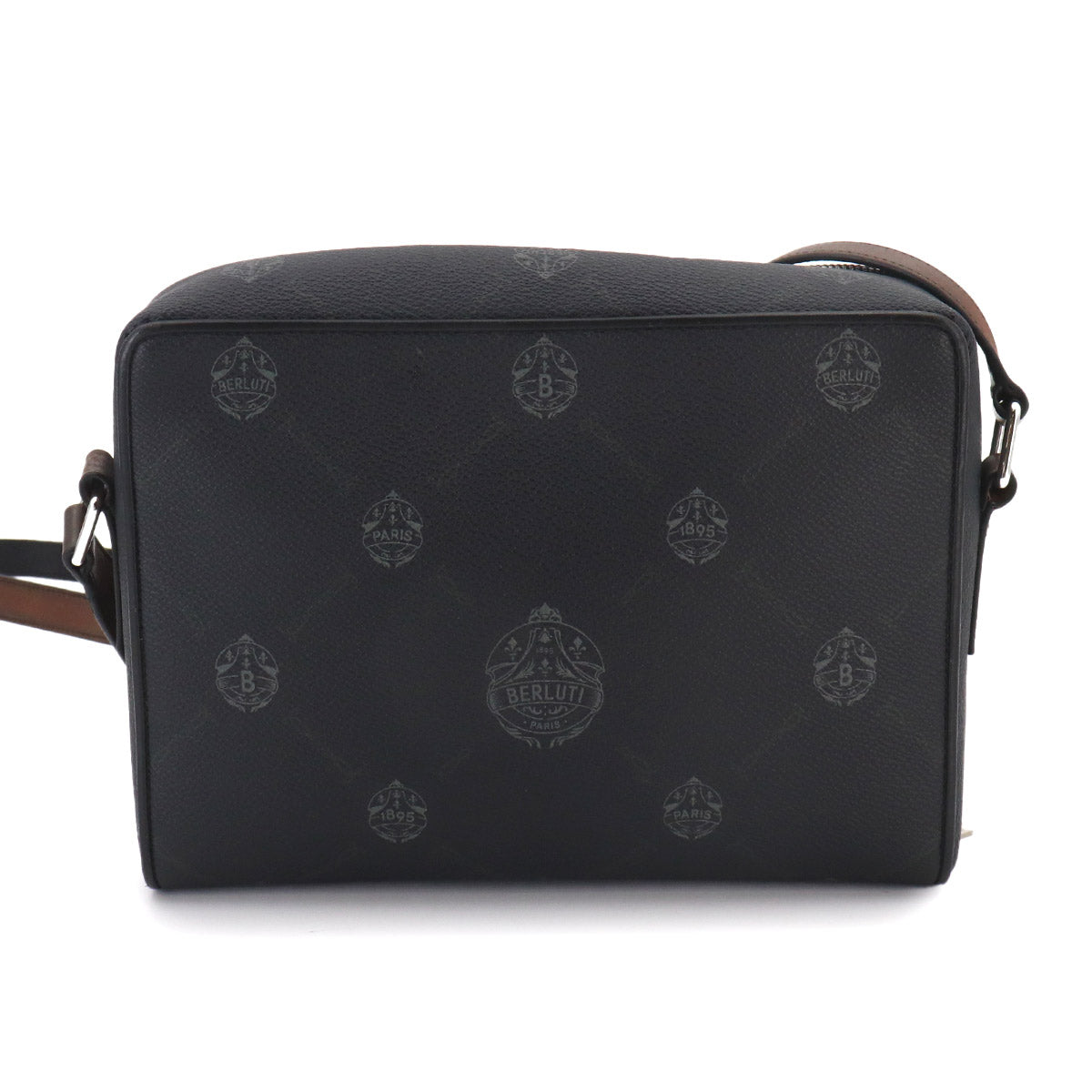 Miles MM Shoulder Bag PVC Leather Black Brown Purse