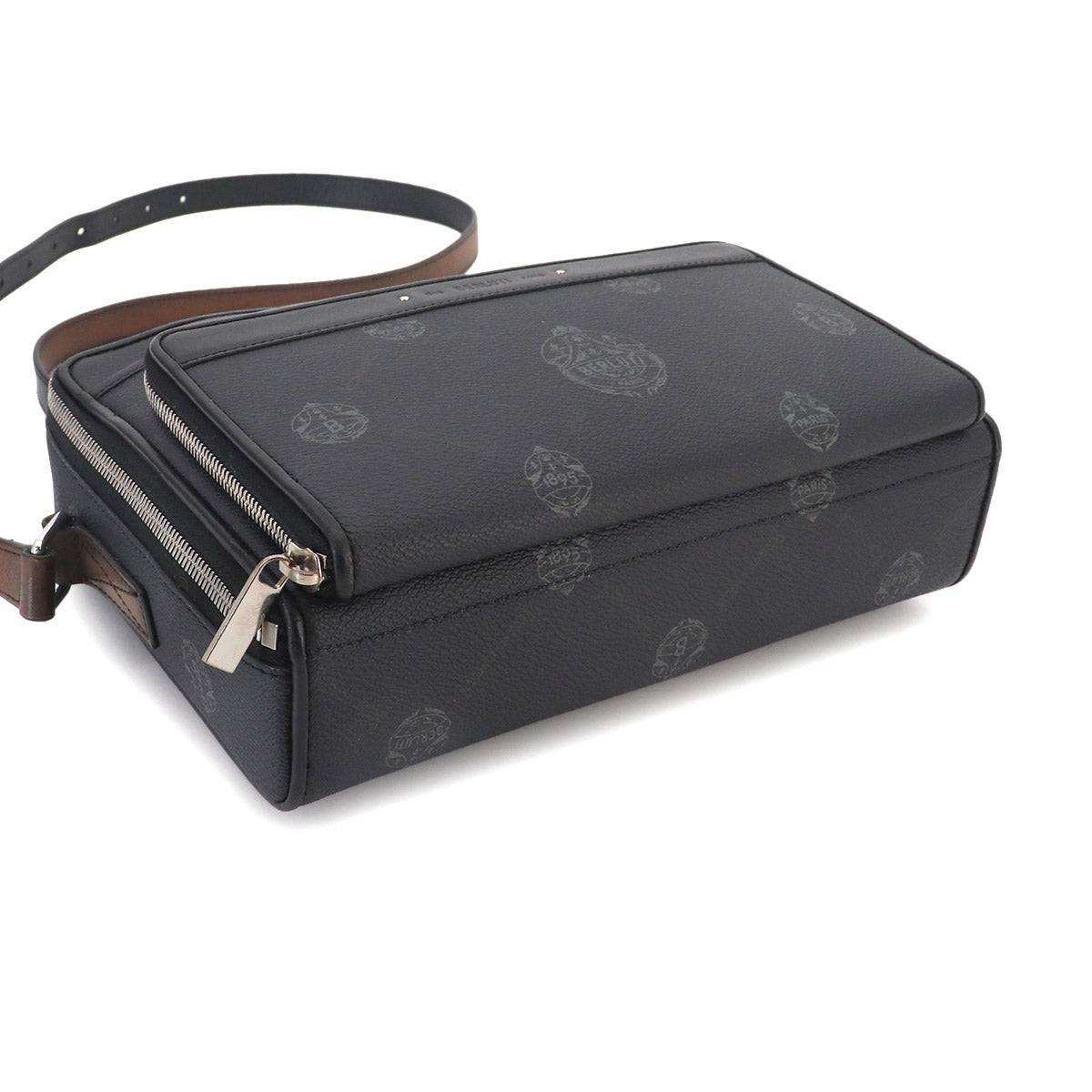 Miles MM Shoulder Bag PVC Leather Black Brown Purse