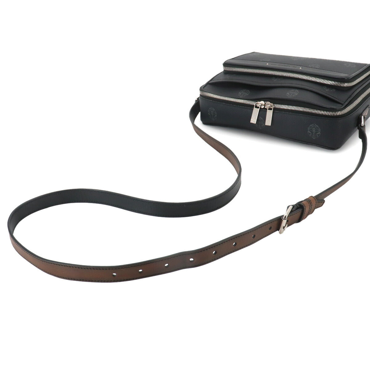 Miles MM Shoulder Bag PVC Leather Black Brown Purse