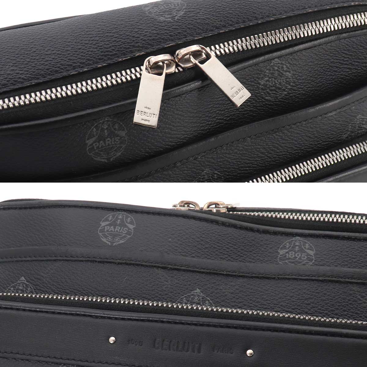 Miles MM Shoulder Bag PVC Leather Black Brown Purse