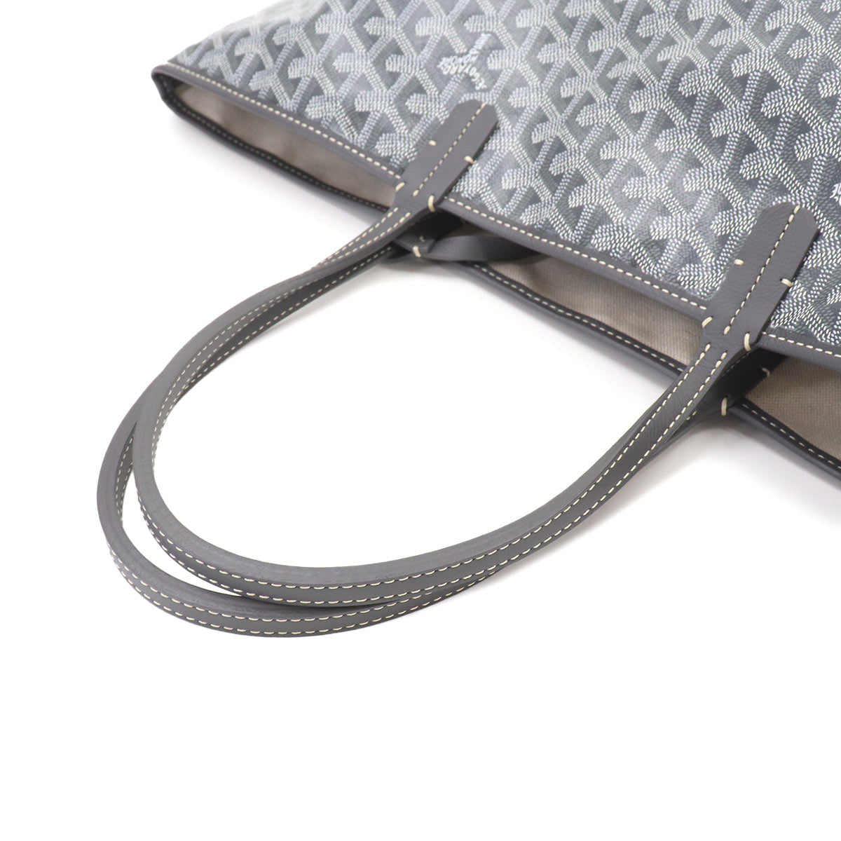 Saint Louis PM Tote Bag PVC Leather Gray Herringbone Unisex
