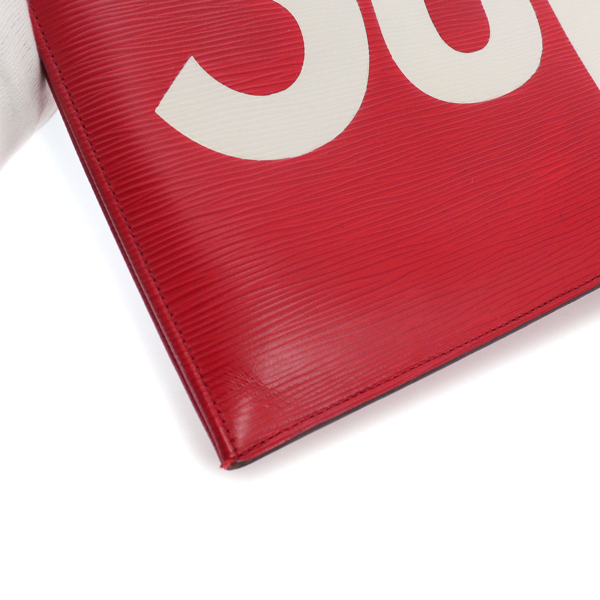 Supreme Epi Pochette Jour GM Clutch Bag Red White M67722