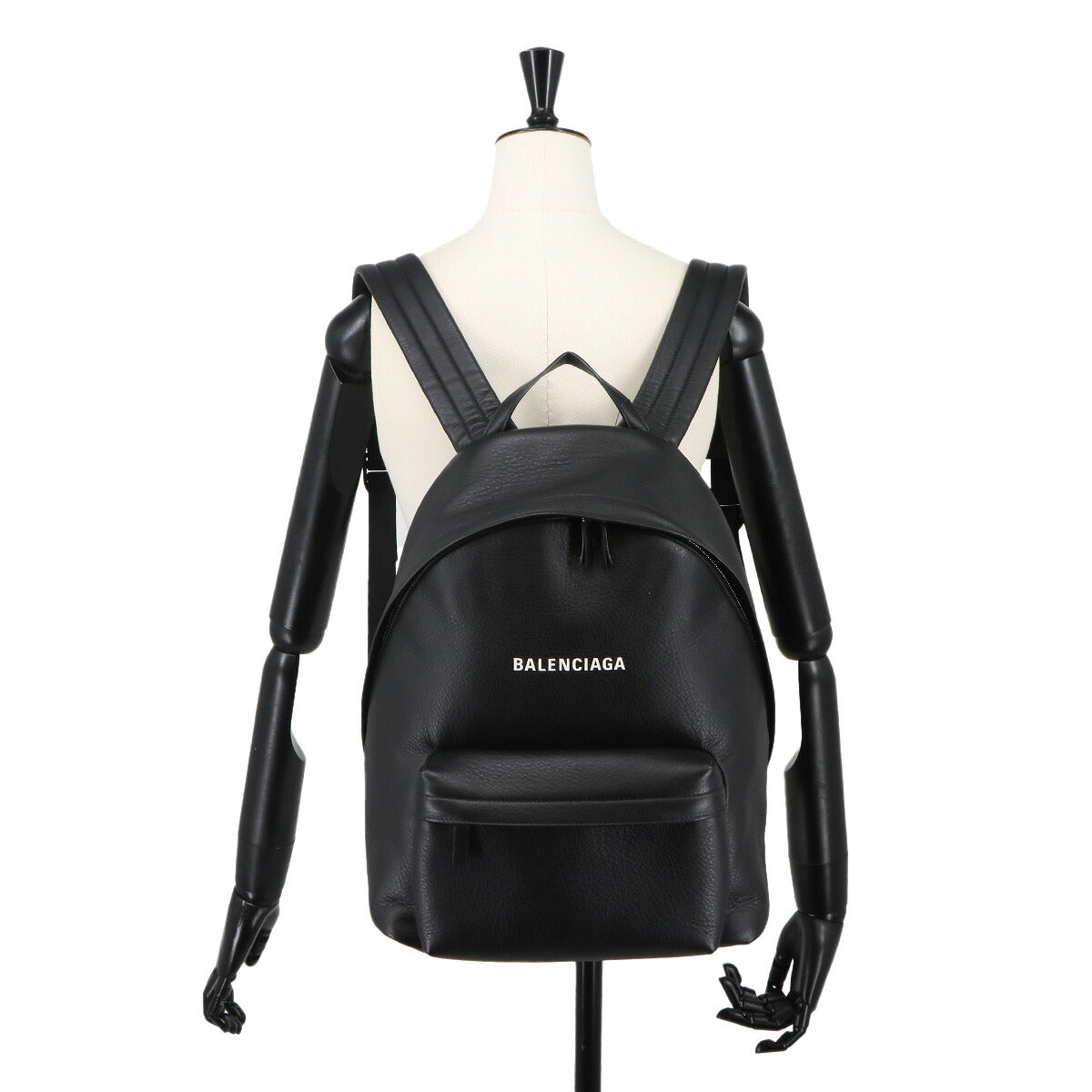 Everyday Backpack Leather Black White 552374
