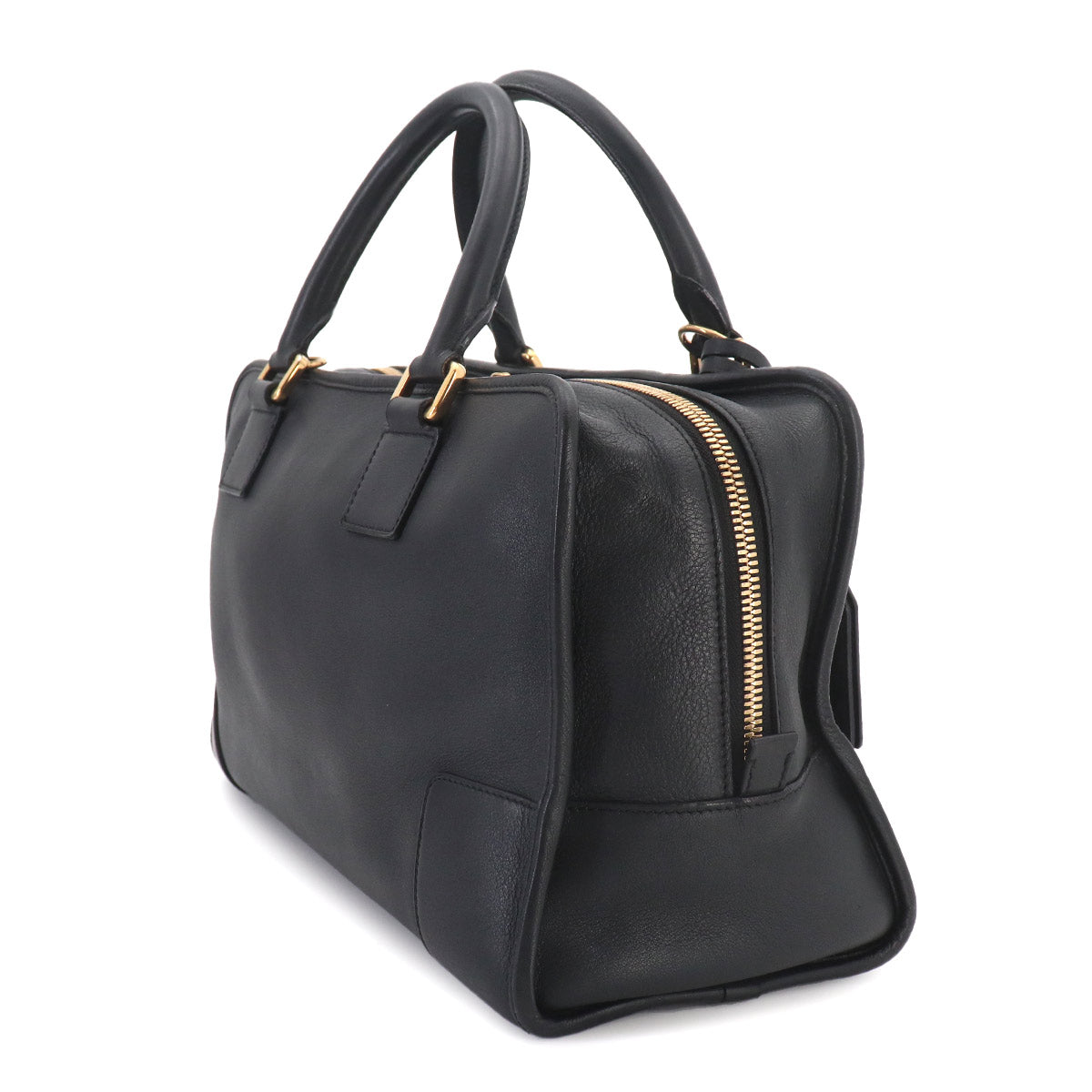 Amazona 36 Hand Bag Leather Black Anagram Purse