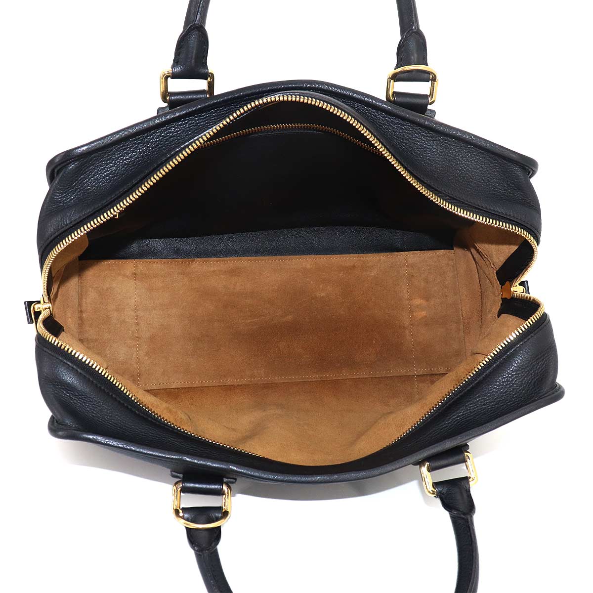 Amazona 36 Hand Bag Leather Black Anagram Purse