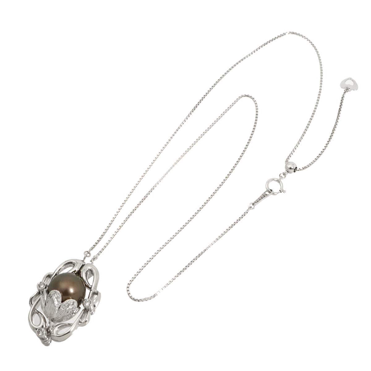 South Sea pearl 11.2mm Diamond 0.17ct Necklace Pt Platinum