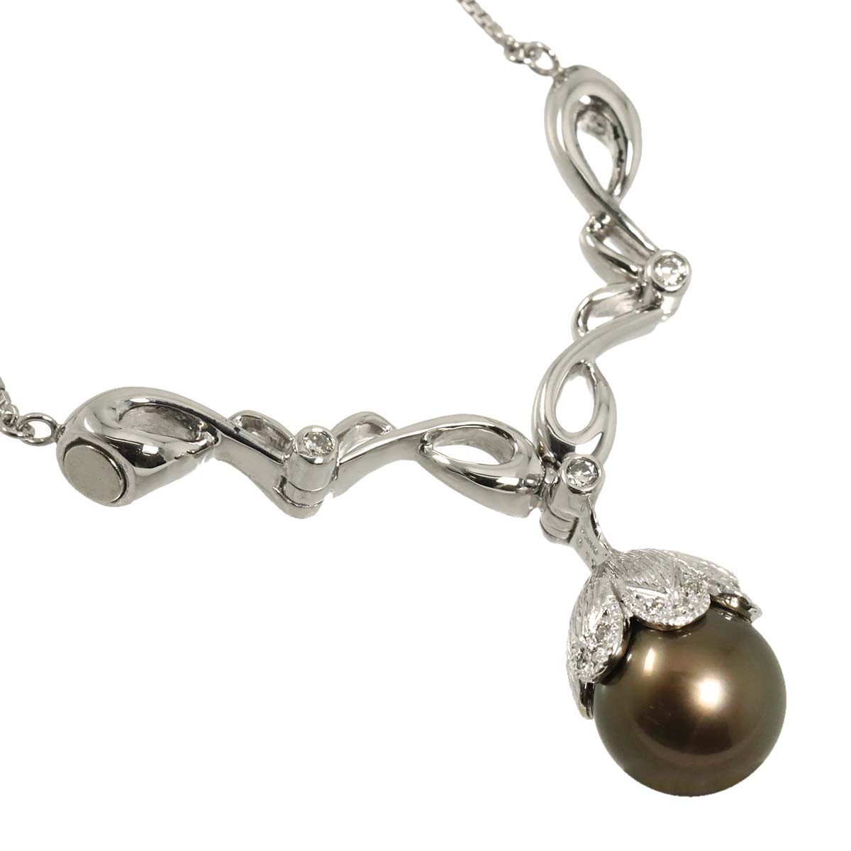 South Sea pearl 11.2mm Diamond 0.17ct Necklace Pt Platinum