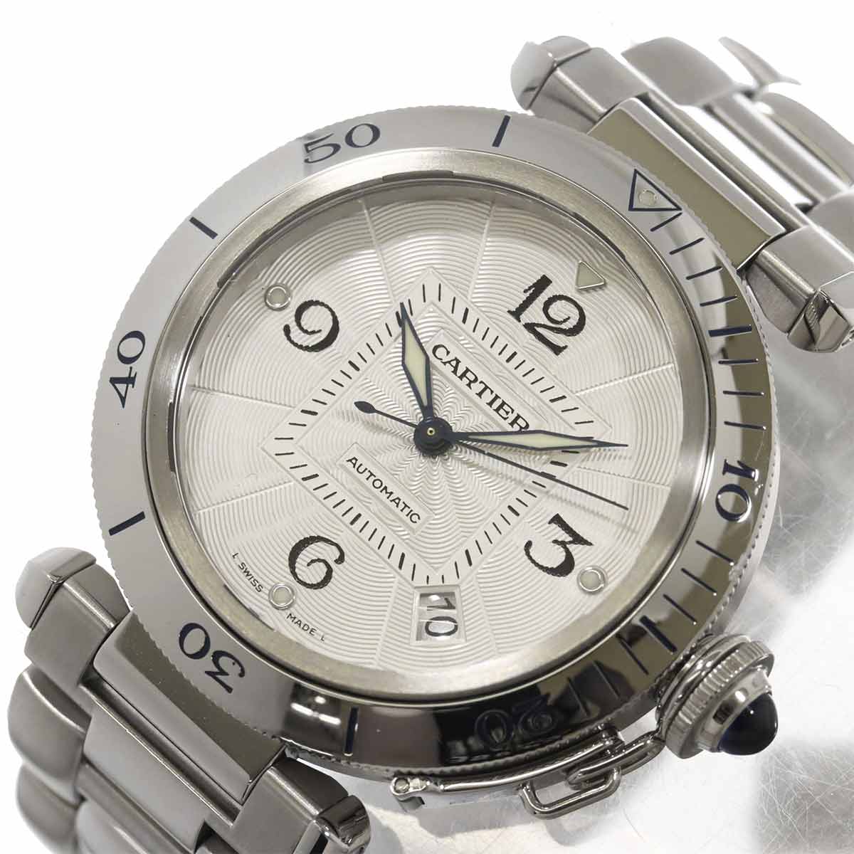 Pasha 38mm Grid W31059H3 Date Automatic Silver Dial Mens