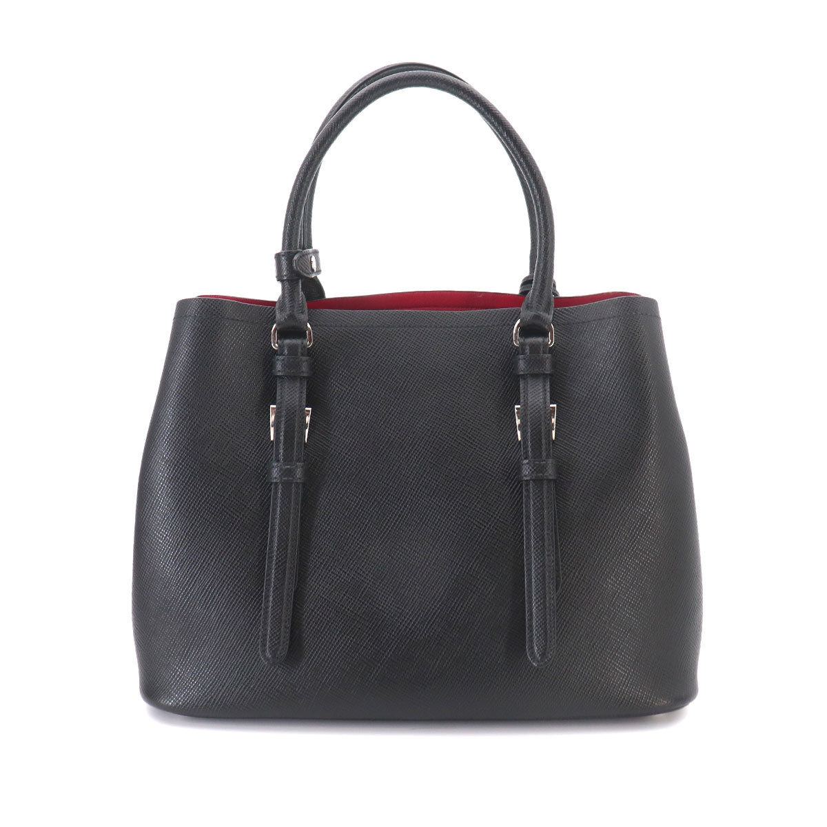 Tote Shoulder Bag Saffiano Leather Nero Black 1BG883 Purse