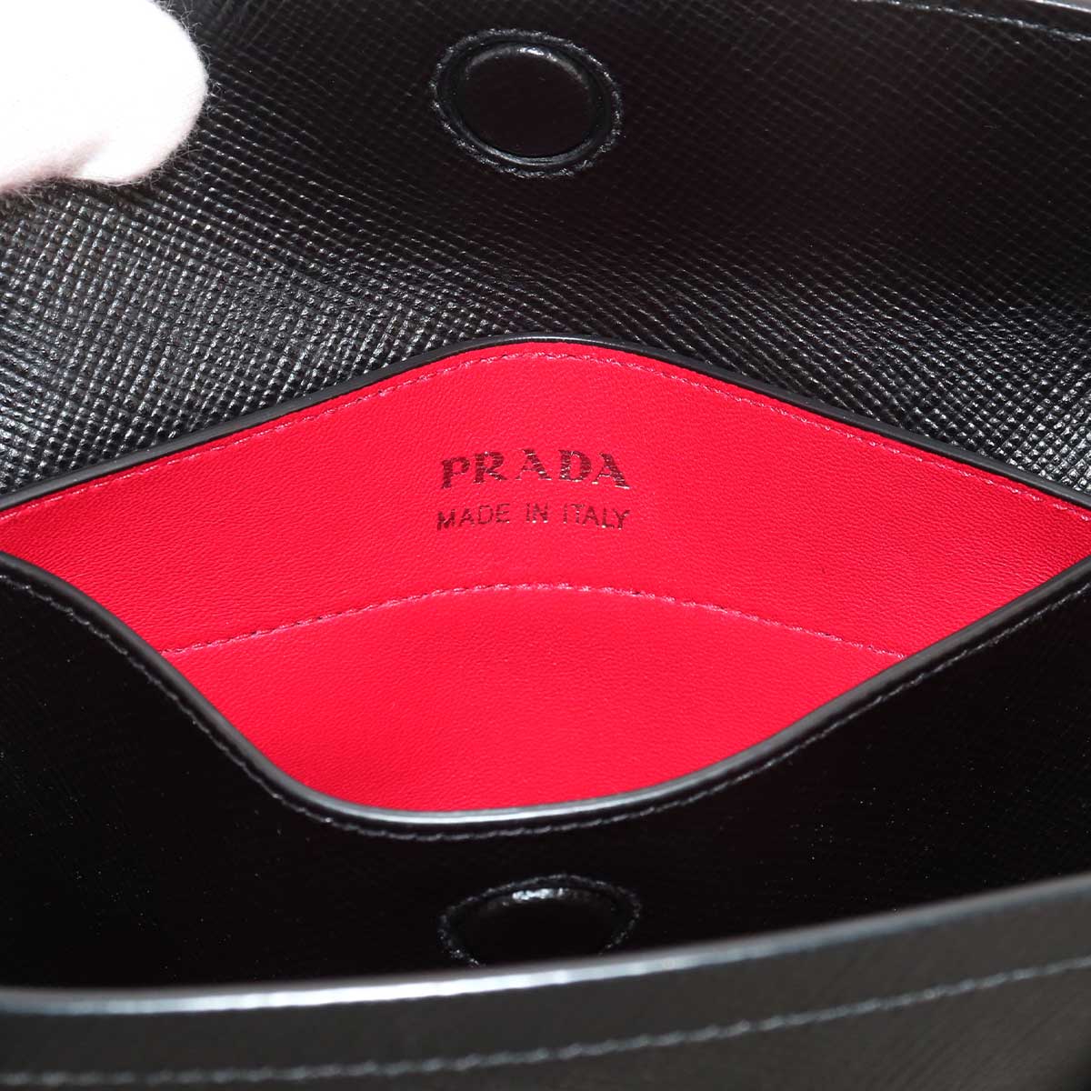 Tote Shoulder Bag Saffiano Leather Nero Black 1BG883 Purse