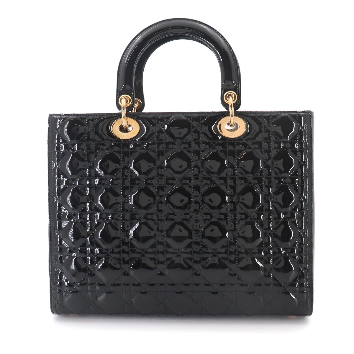 Lady Dior Large 2way Hand Shoulder Bag Leather Black