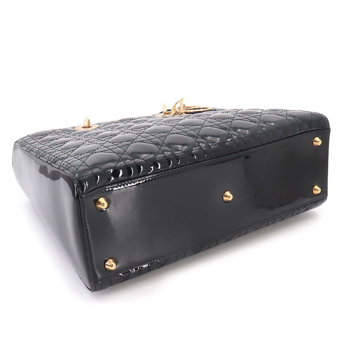Lady Dior Large 2way Hand Shoulder Bag Leather Black