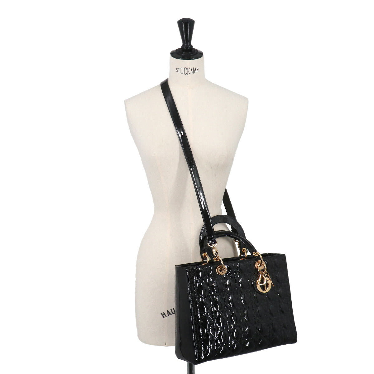 Lady Dior Large 2way Hand Shoulder Bag Leather Black