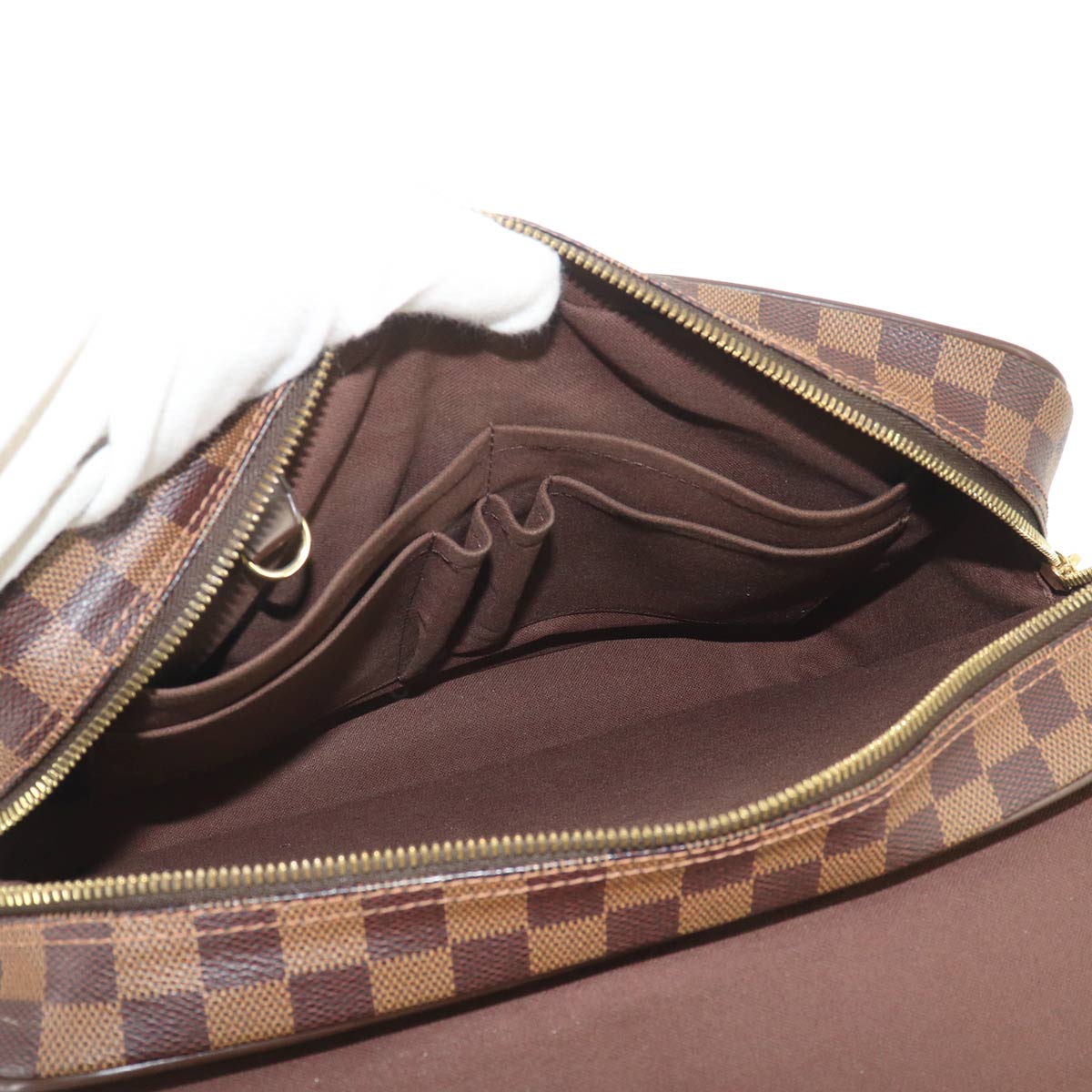 Damier Shelton MM Shoulder Bag Ebene N41149 Purse
