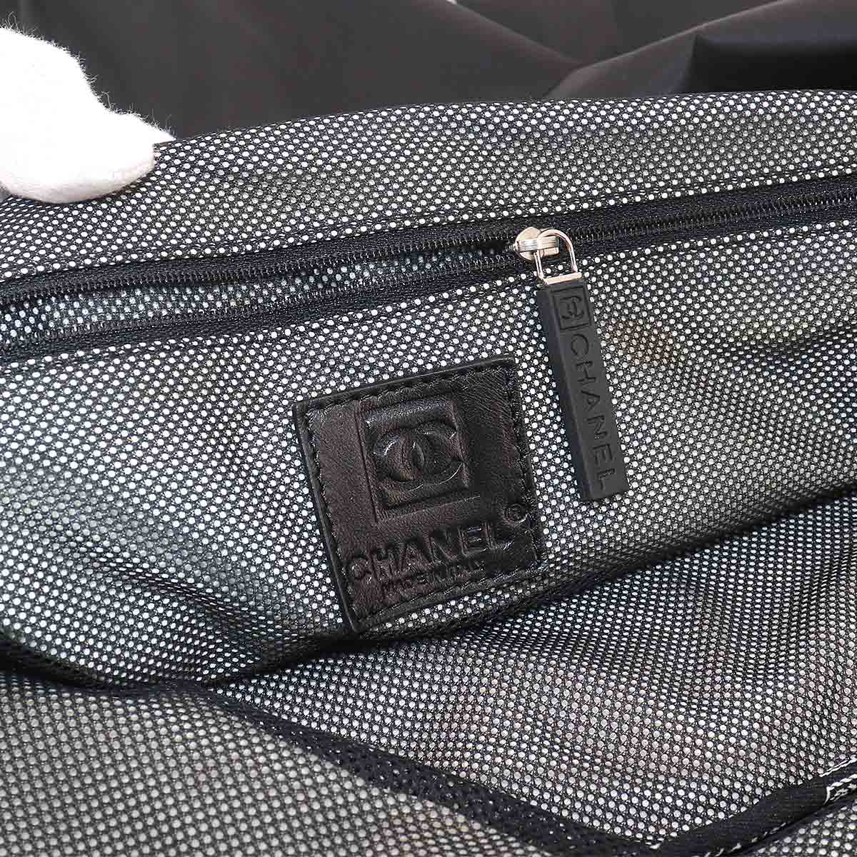 Sports Line Tote Bag Nylon Black White
