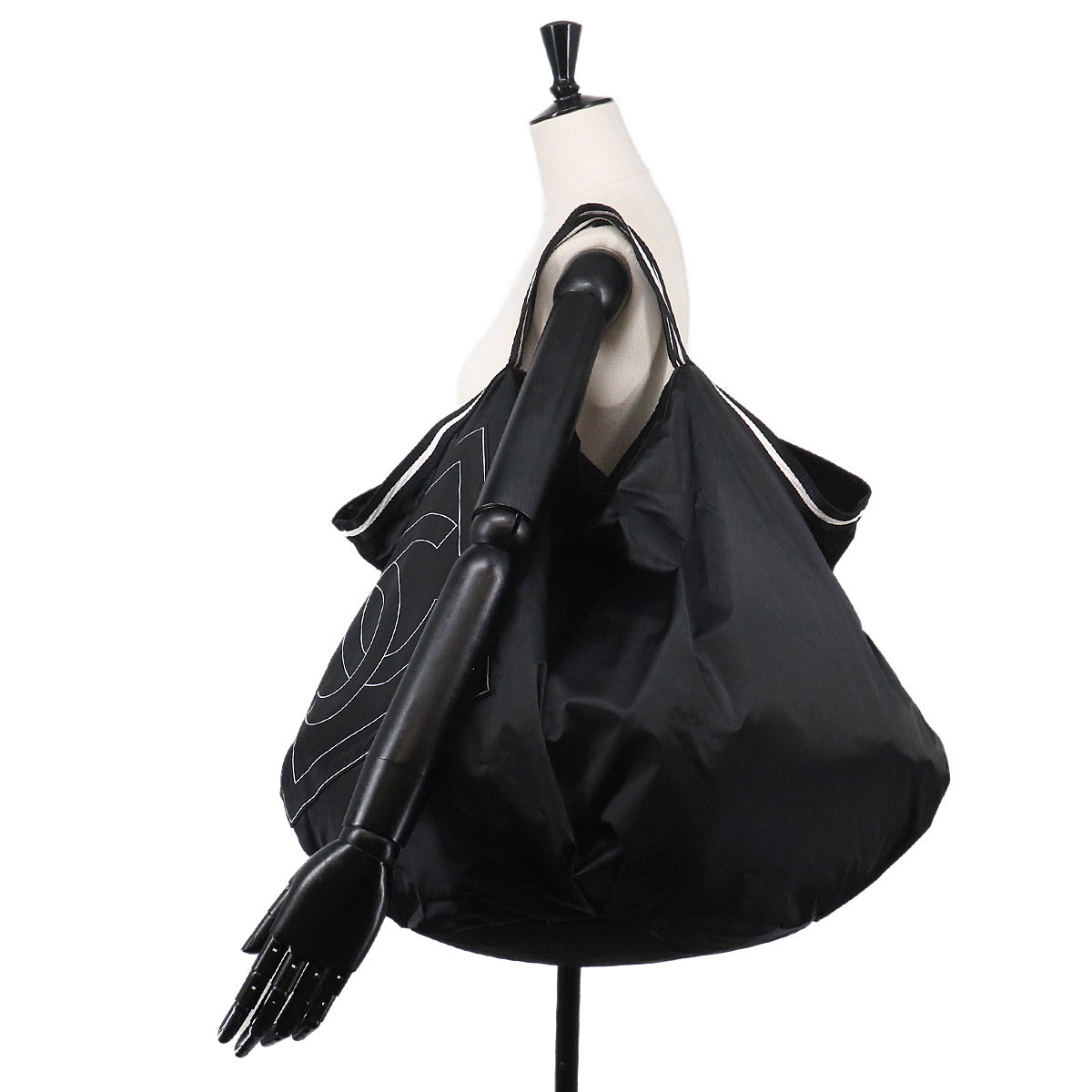 Sports Line Tote Bag Nylon Black White