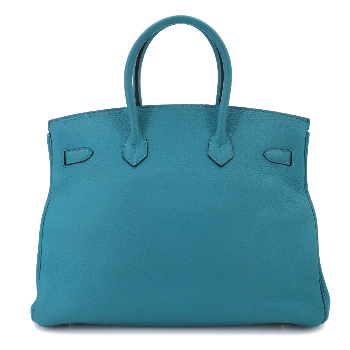 Birkin 35 Taurillon Clemence Turquoise Hand Bag Purse Blue