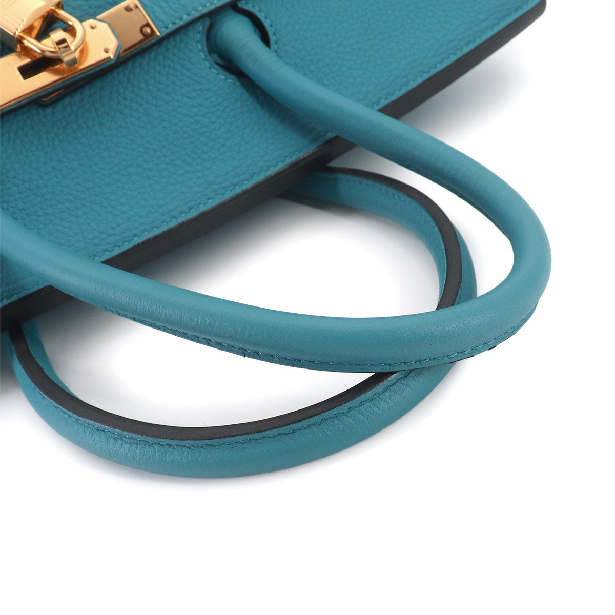Birkin 35 Taurillon Clemence Turquoise Hand Bag Purse Blue