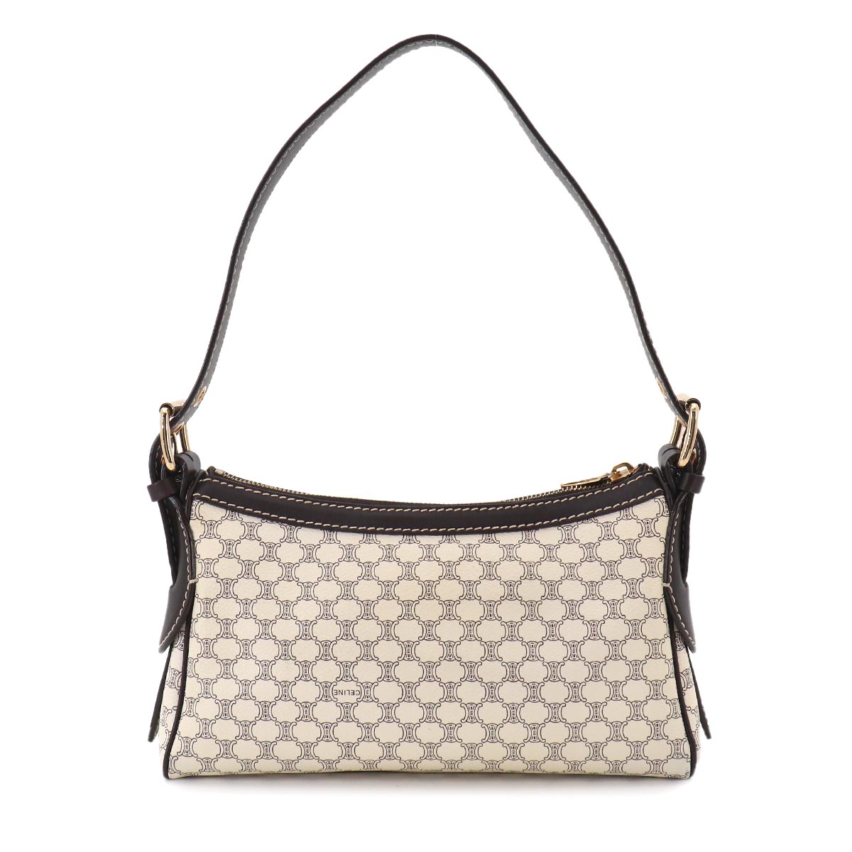 Macadam Shoulder Bag Leather PVC White Brown Vintage Purse