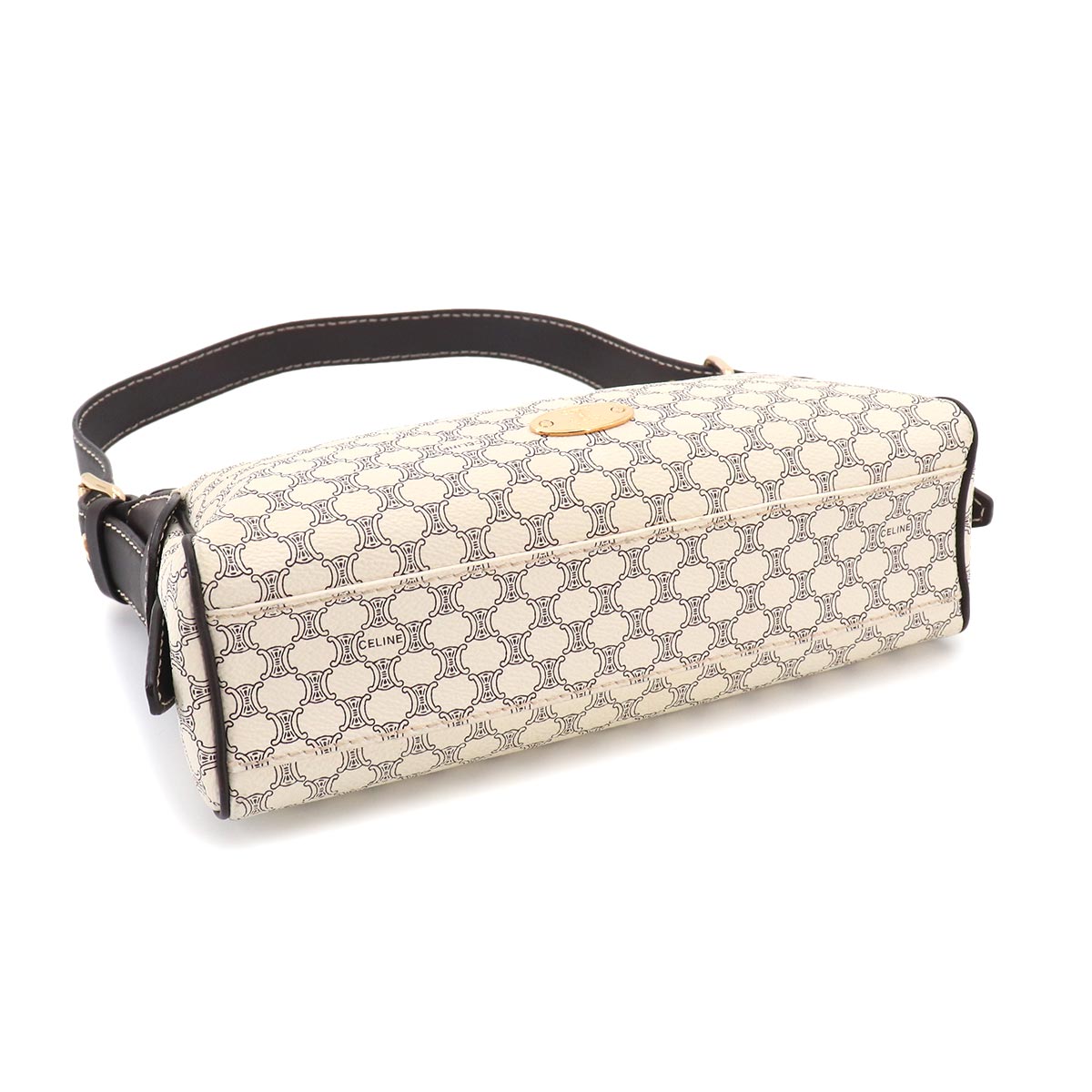 Macadam Shoulder Bag Leather PVC White Brown Vintage Purse