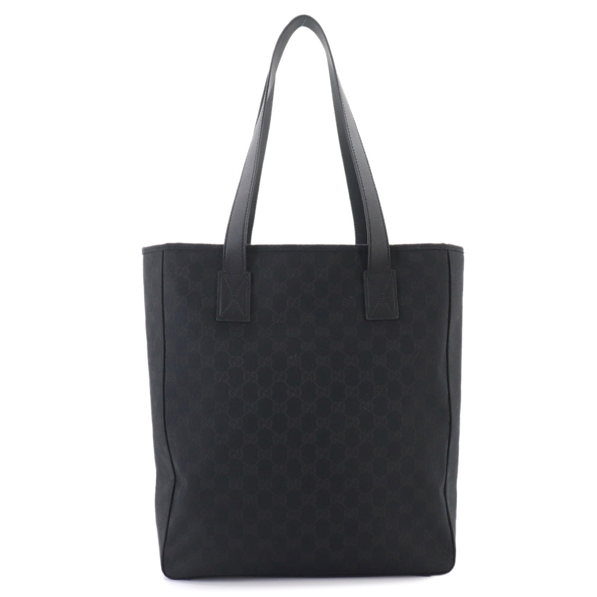 GG Canvas Tote Bag Leather Black 834796 Purse