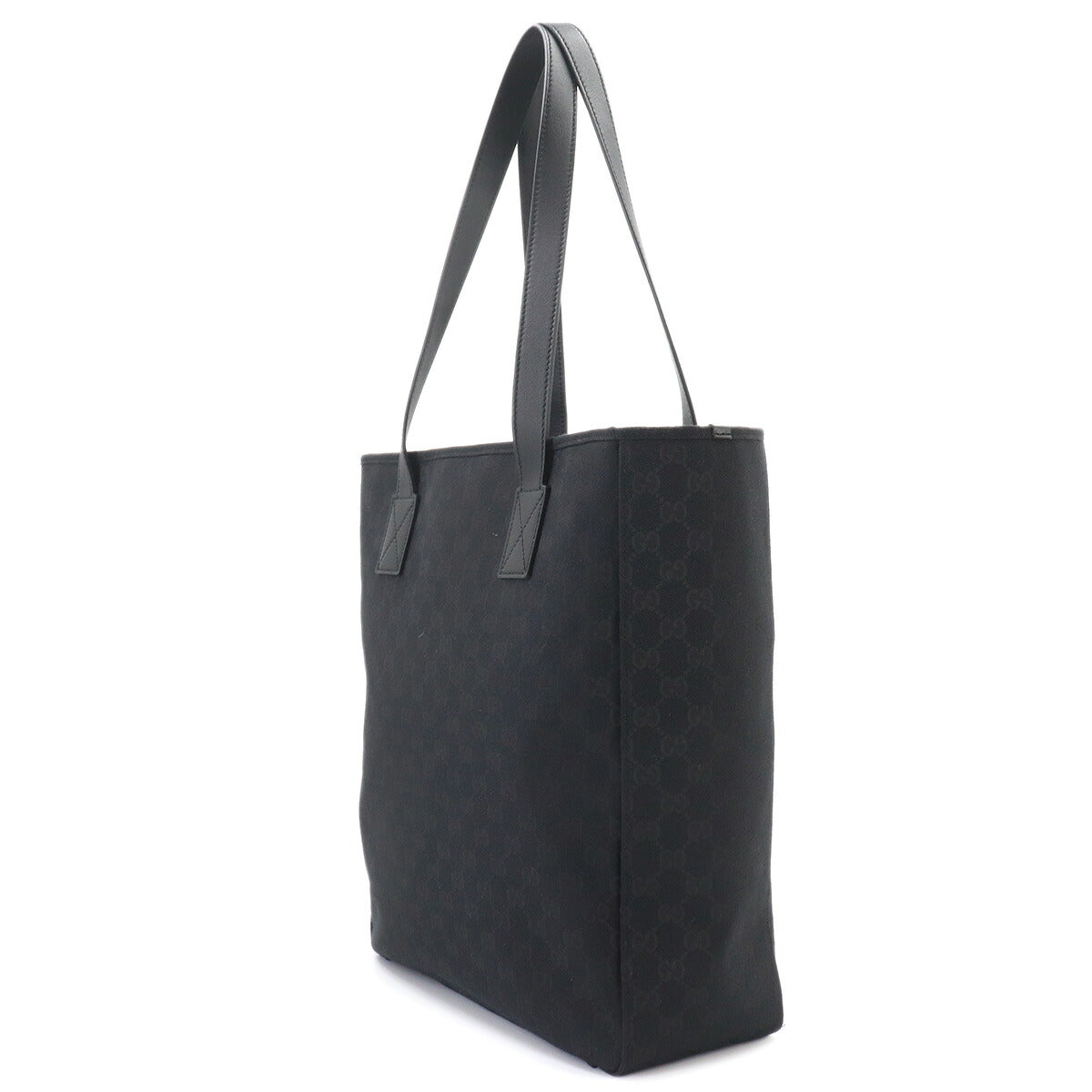 GG Canvas Tote Bag Leather Black 834796 Purse
