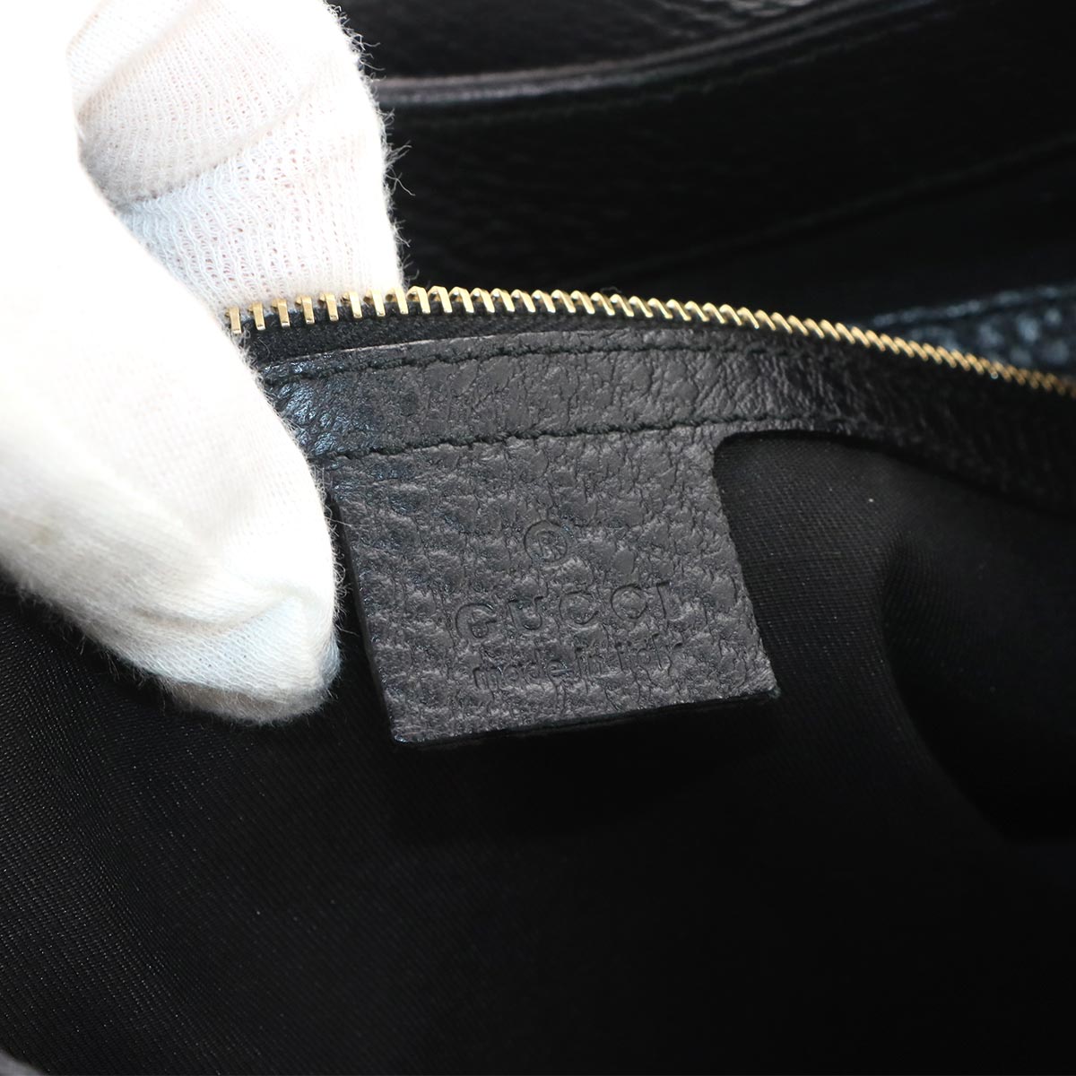 Horsebit Shoulder Bag Leather Black 137388 Gold Hardware