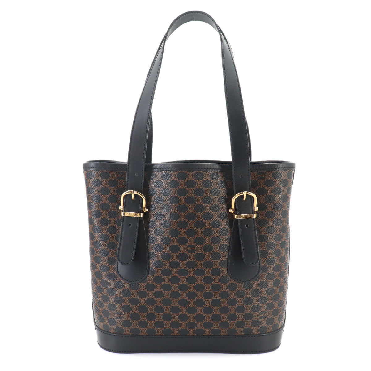 Macadam Tote Bag PVC Leather Black Brown Vintage Purse