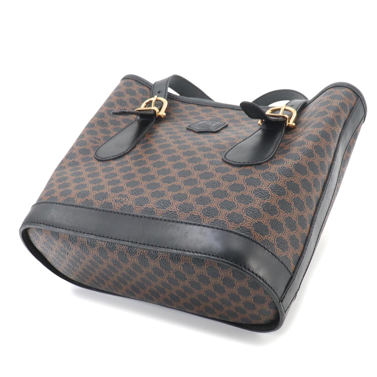 Macadam Tote Bag PVC Leather Black Brown Vintage Purse