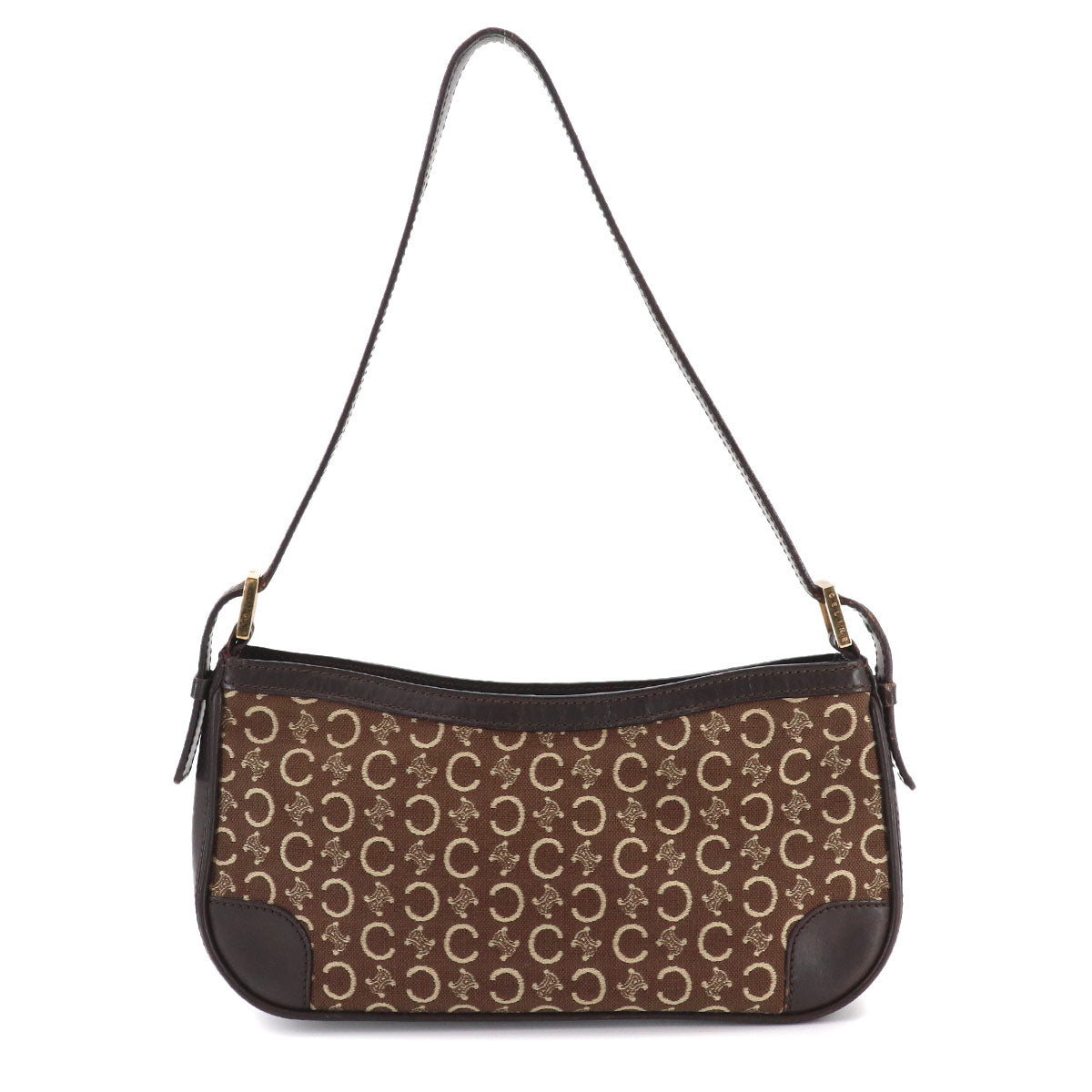 Macadam C Logos Hand Bag Canvas Leather Brown Purse