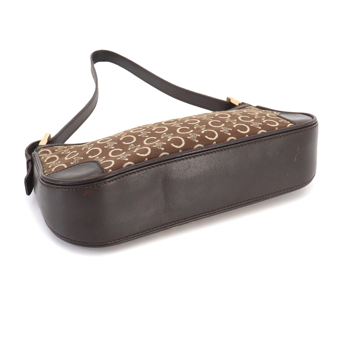 Macadam C Logos Hand Bag Canvas Leather Brown Purse