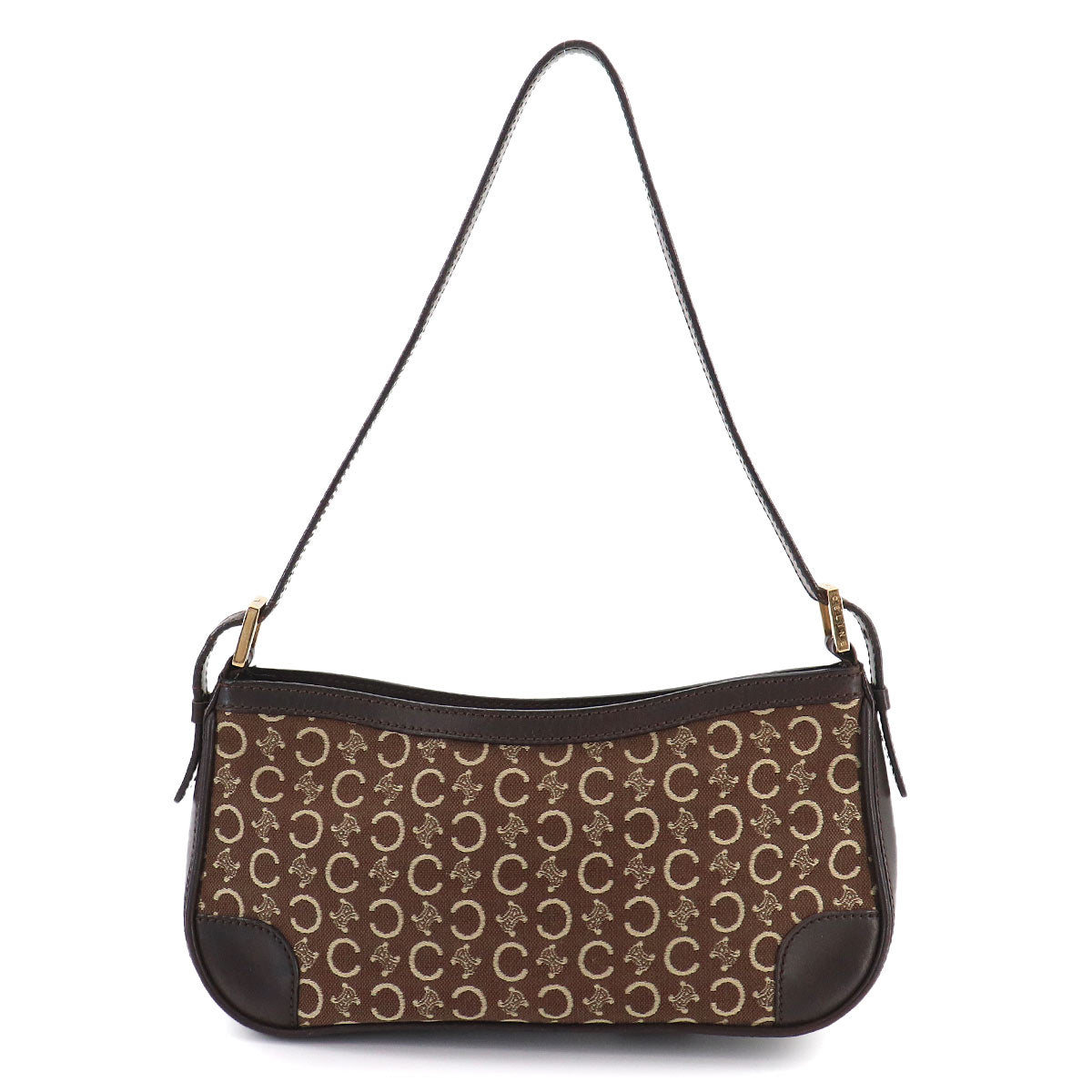 Macadam C Logos Hand Bag Canvas Leather Brown Purse